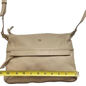 Kate spade gray taupe leather crossbody bag